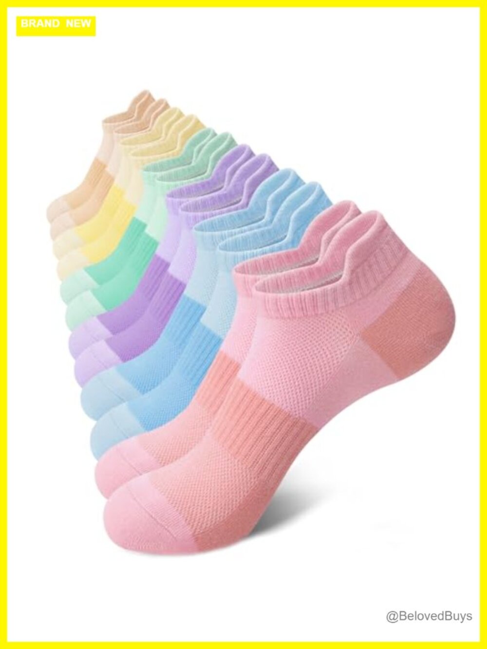Combed Cotton Ankle Socks 6 Pairs Low Cut No Show Arch Support